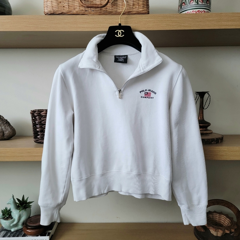 Polo ralph lauren quarter zip Cropped pullover sweater Rare
